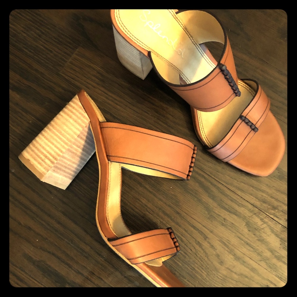 Splendid Block Heel Leather Sandal